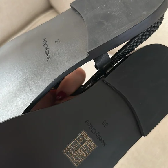 See by Chloe Nola black Braided Strap Thong Sandals - Picture 4 of 7